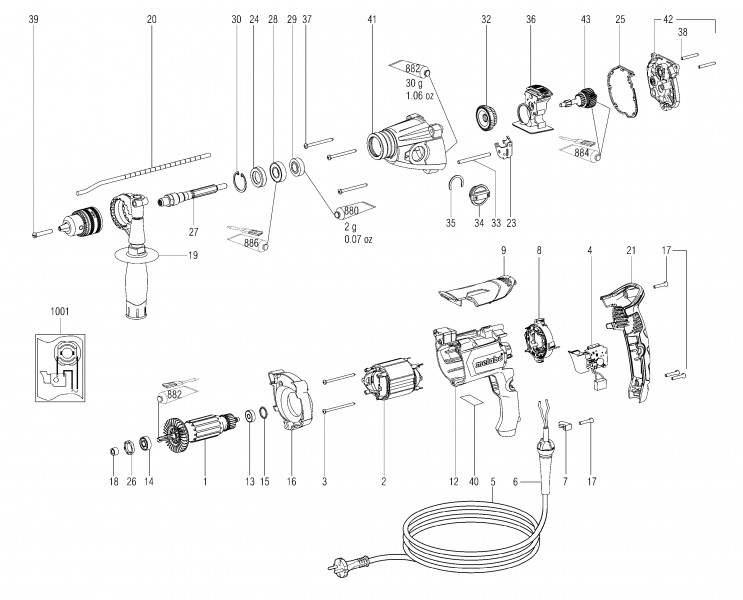 Metabo - Riveteuse à inserts sans fil NMP 18 LTX BL M10